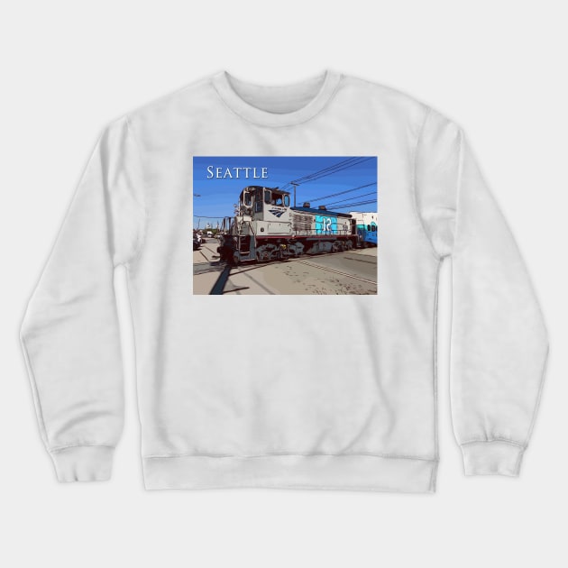 Seattle locomotive in the SoDo District Crewneck Sweatshirt by WelshDesigns